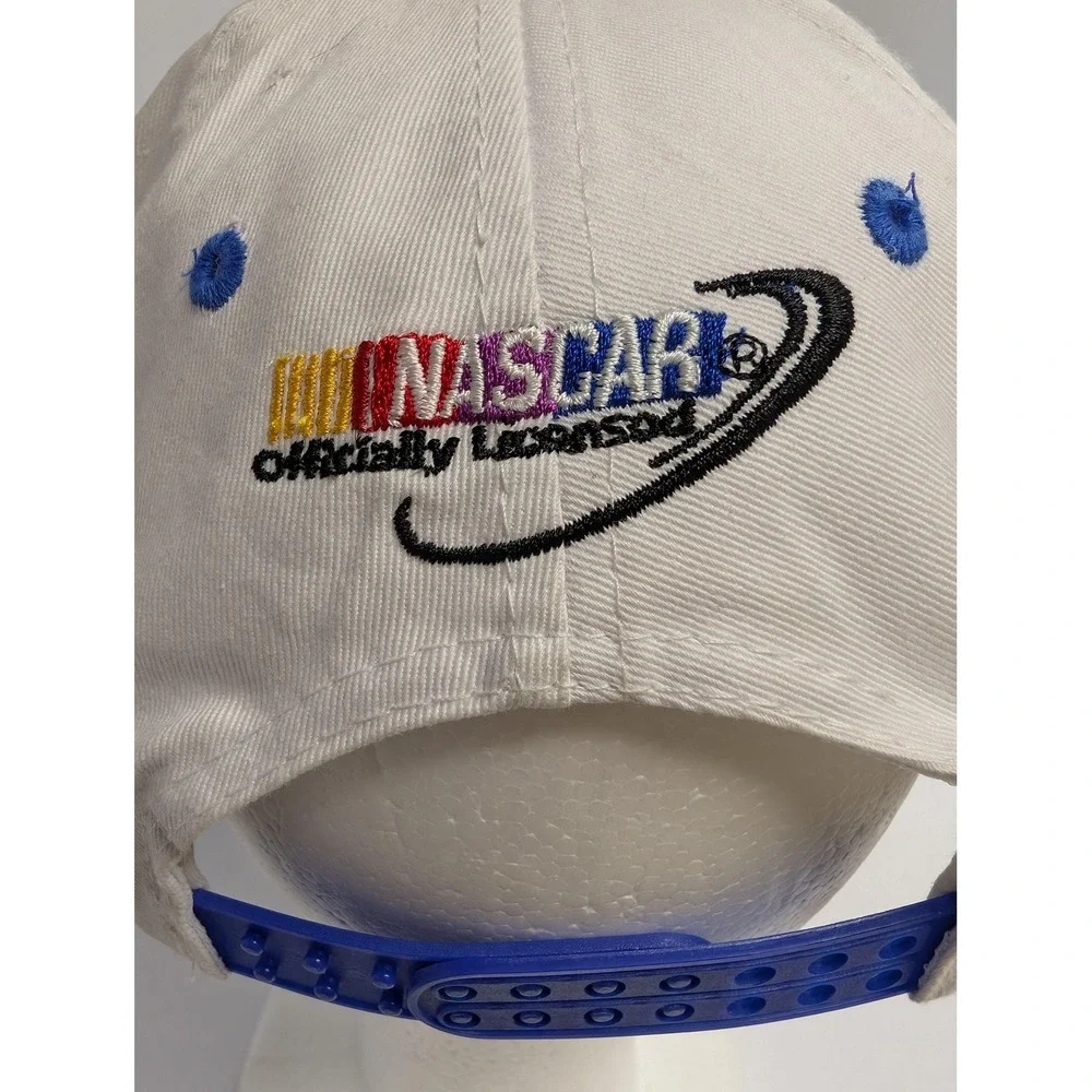 NASCAR Hat Cap Snap Back Mens One Size White Blue Racing Clevite 77 Embroidered